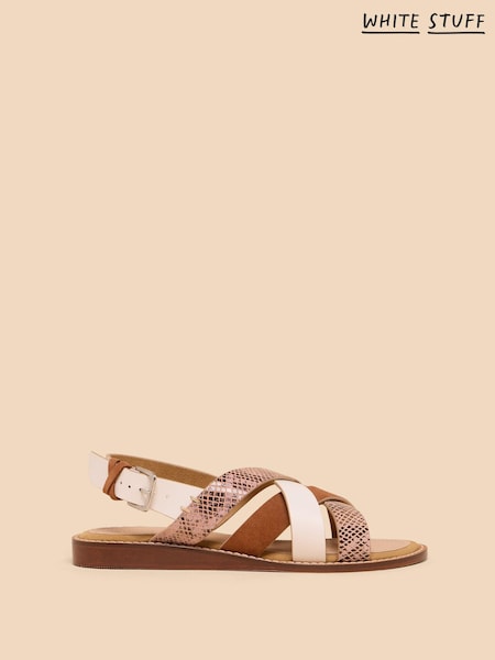 White Stuff Brown Holly Leather Mini Wedges (B55295) | €31