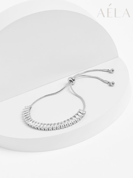 Aela Silver Tone CZ Pully Bracelet (B55412) | €24