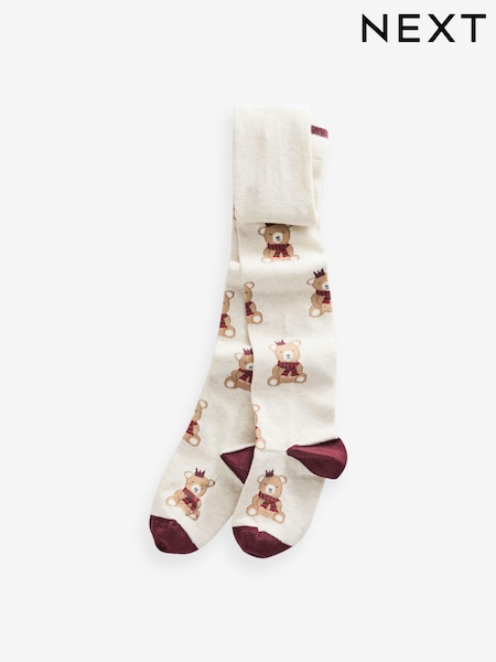 Neutral Bear Cotton Rich Christmas Character Tights (B55432) | €5 - €6
