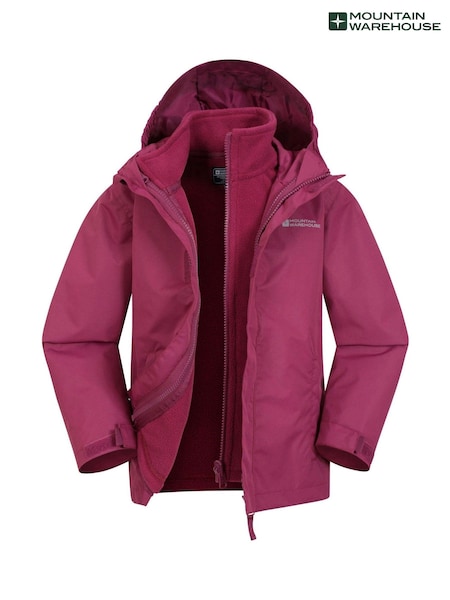 Mountain Warehouse Burgundy Red Kids Fell 3-In-1 Water Resistant Jacket (B55458) | €57