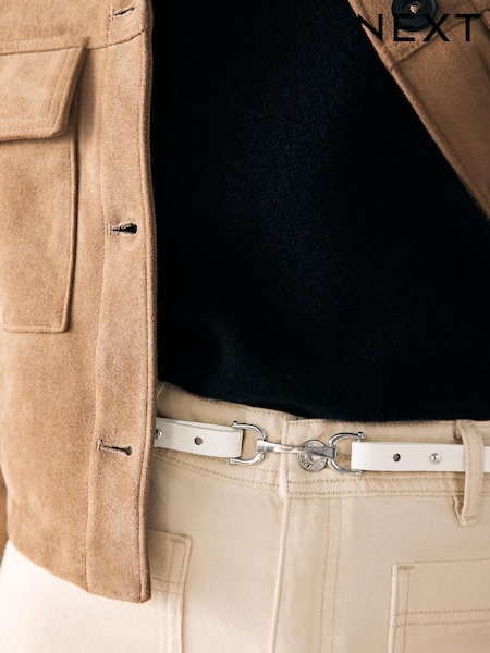 Bone Cream Skinny Snaffle Belt (B55502) | €9