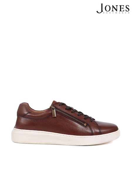 Jones Bootmaker Spenser Leather Brown Trainers (B55519) | AED577