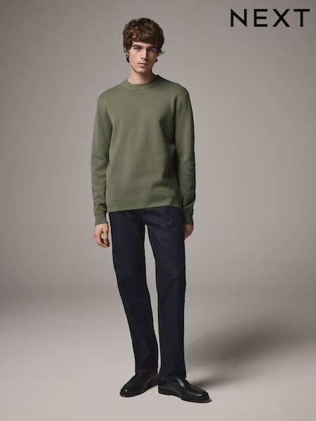 Зелений - стандартний крий Cotton Rich круглий виріз джемпери (B55558) | 1 262 грн