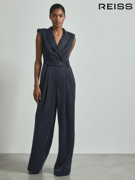 Reiss Anabella Cupro Belted Tux Jumpsuit (B55580) | 780 €