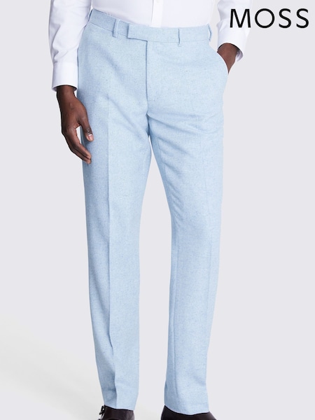 MOSS Light Blue Slim Fit Donegal Trousers (B55635) | €129