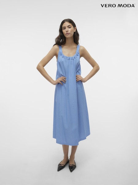 VERO MODA Tie Back Pinstripe Midi Cami Dress (B55644) | €21