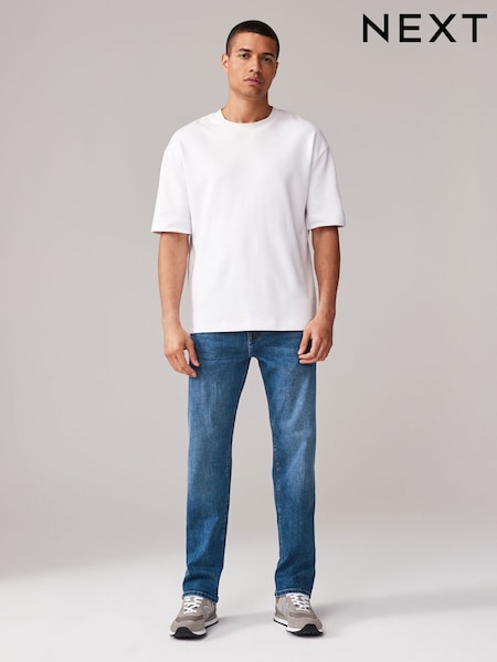 Blue Mid Straight Fit Vintage Wash Denim Jeans (B55672) | €17