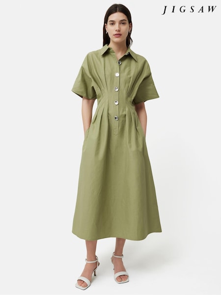 Jigsaw Cotton Stitched Pleat Dress (B55726) | €102