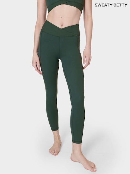 Trek-Grün - Sweaty Betty Super Soft Ultra-Lite 7/8 Wrap Yoga Leggings (B55850) | 58 €