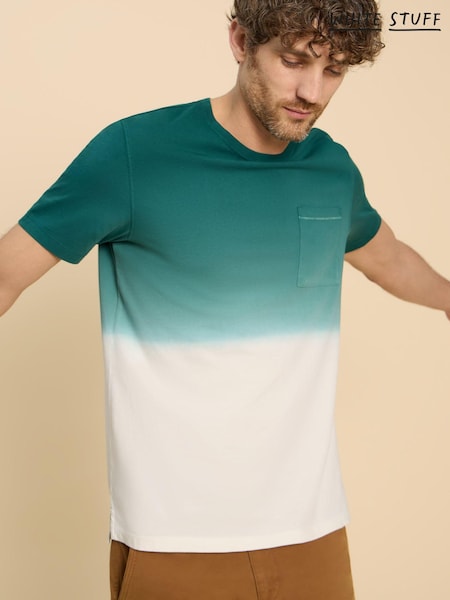 White Stuff Brown/White Abersoch Dip Dye 100% Cotton T-Shirt (B55882) | €17