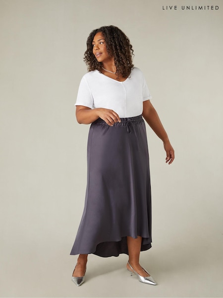 Live Unlimited Curve Satin High Low Skirt (B56002) | €19
