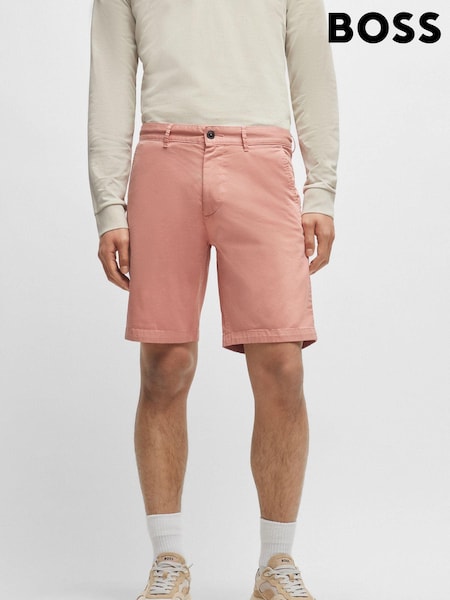 BOSS Pink Slim Fit Stretch Cotton Chino Shorts (B56012) | €56