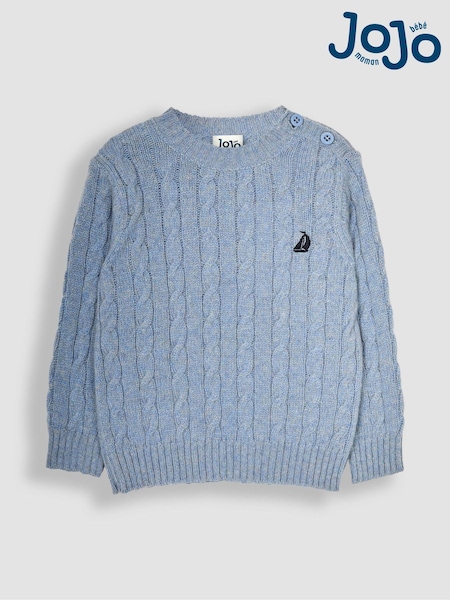 Sininen - JoJo Maman Bébé Cable Jumper (B56076) | €41