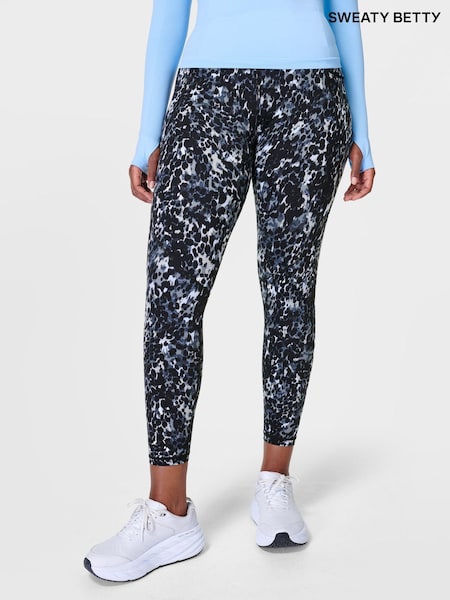 Sweaty Betty Grey Dapple Print 7/8 Length Power Workout Leggings (B56108) | €56
