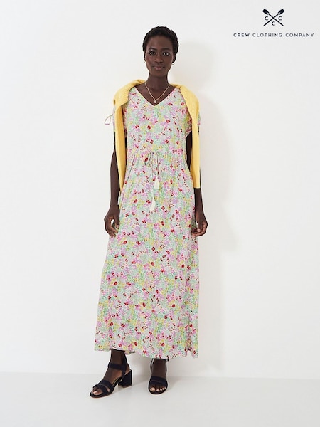 Crew Clothing White Beach V-Neck Midi Dress (B56130) | €41.50