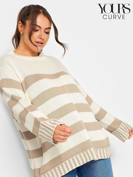 Yours Curve Mixed Stripe Grow On Neck Jumper (B56228) | €54