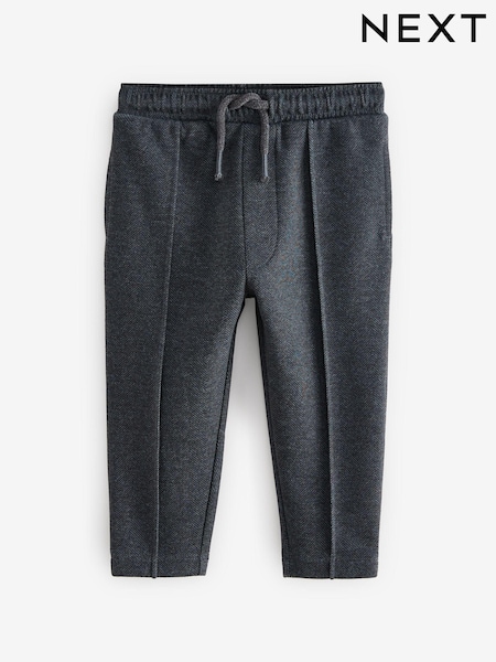 Charcoal Grey Herringbone Pintuck Jersey Joggers (3mths-7yrs) (B56401) | R$ 100 - R$ 120