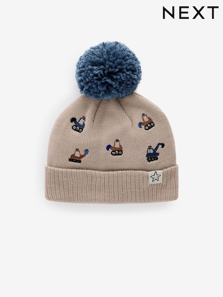 nevtralne barve Vozilo - Embroidered Character Pom Hat (3mths-10yrs) (B56428) | € 4 - € 7