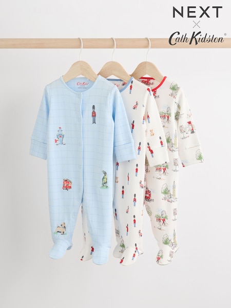 Blau - Cath Kidston Cars Baby 100% Cotton Sleepsuits 3 Pack (B56447) | 37 € - 40 €