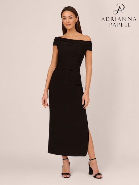 Adrianna Papell Matte Jersey Long Black Dress (B56652) | 7,150 UAH