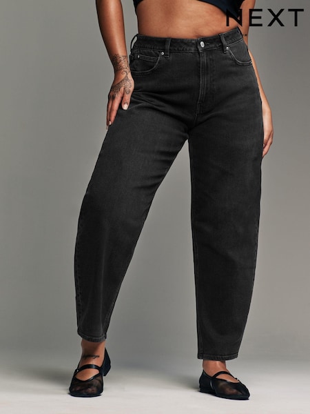 Black Authentic Barrel Hourglass Jeans (B56675) | $55