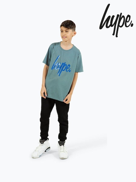 Hype. Boys Grey Script 100% Cotton T-Shirt (B56717) | € 15