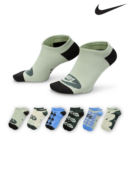 Nike Black Everyday Lightweight Training No Show Socks 6 Pack (B56860) | €29
