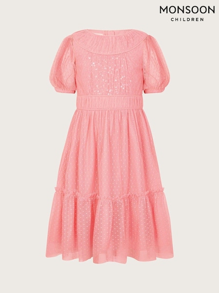 Monsoon Orange Darcy Sequin Gathered Dress (B57038) | € 30 - € 33