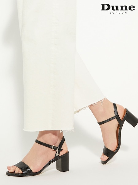 Dune London Black Wide Fit Jelly Two Part Block Heel Sandals (B57063) | €113