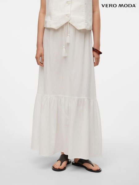 VERO MODA White Tiered Summer Maxi Skirt (B57303) | €21.50