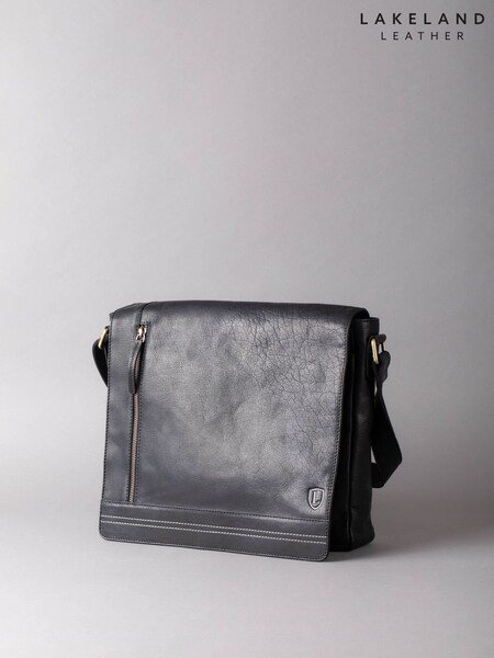 Lakeland Leather Black Large Keswick Leather Messenger Bag (B57311) | 7,750 UAH