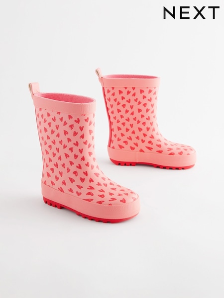 Pink Heart Print Wellies (B57629) | €19 - €21