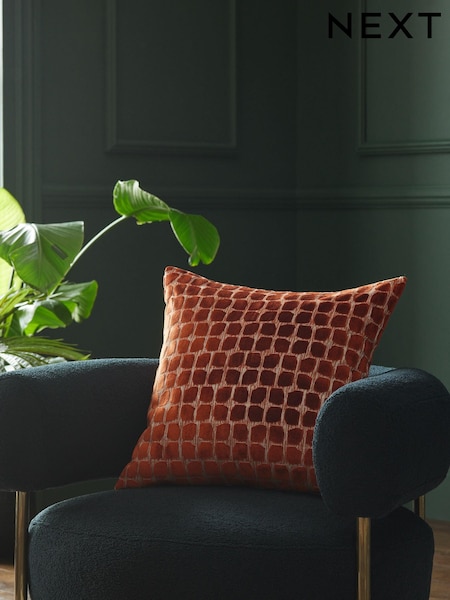Orange 50 x 50cm Velvet Spot Cushion (B57666) | €33