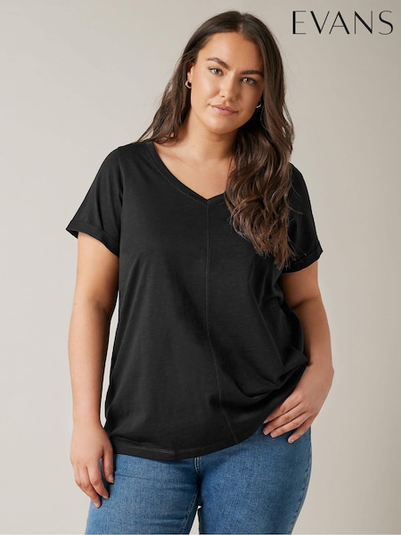 Negru - Tricou din bumbac % Evans Curve Pure 100 (B57696) | 142 LEI