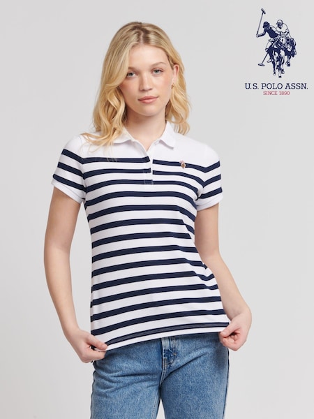 U.S. Polo Assn. Womens Regular Fit Engineered Stripe Polo Shirt (B57859) | €71