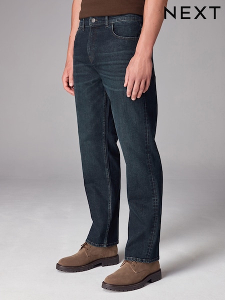Dunkelblaue Waschung - Einzeln - Straight Fit Classic Stretch Jeans (B57912) | 42 €