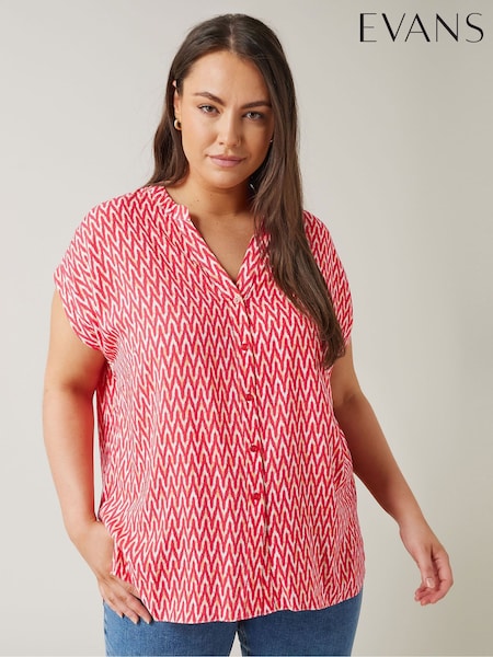 Evans Curve Zig Zag Print Blouse (B58008) | €20