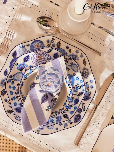 Cath Kidston Blue Strawberry Garden Set of 4 Pasta Bowls (B58025) | €76
