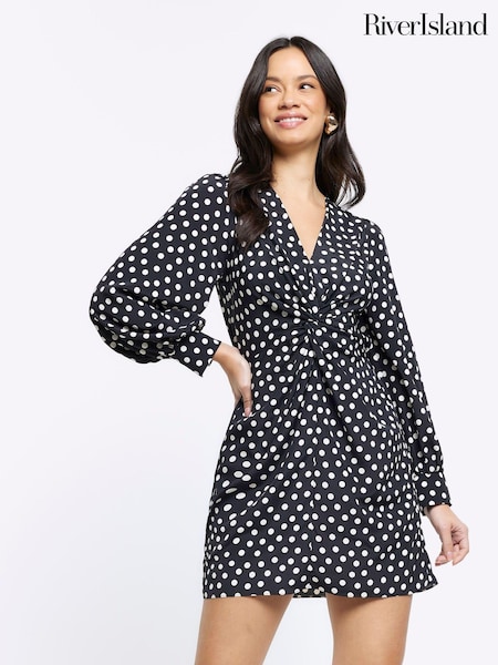 River Island Black Knot Detail Mini Dress (B58063) | €27