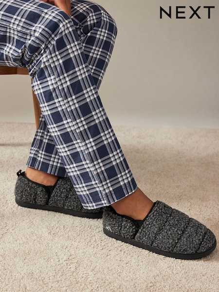 Grey Thinsulate Quilted Slippers (B58090) | €14