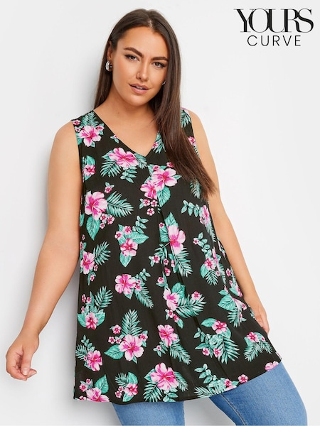 Yours Curve Black Pleated Front Vest (B58186) | 109 QAR