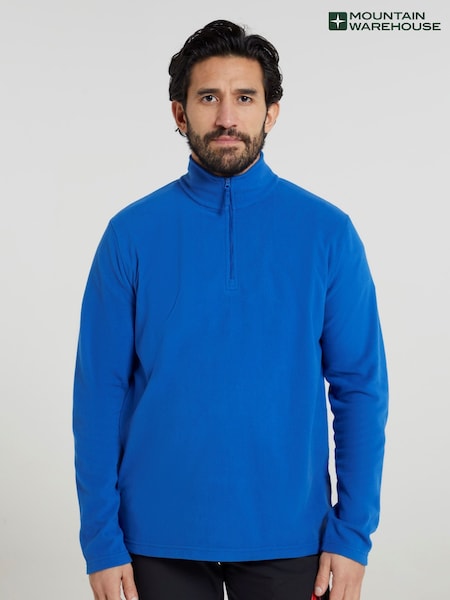 Mountain Warehouse Blue Mens Camber II Half Zip Quick Drying Fleece (B58339) | ₪111