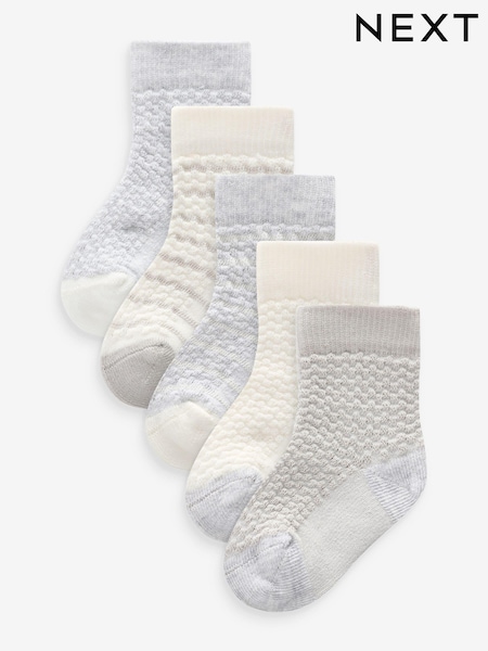 Grey Baby Socks 5 Pack (0mths-2yrs) (B58406) | €7