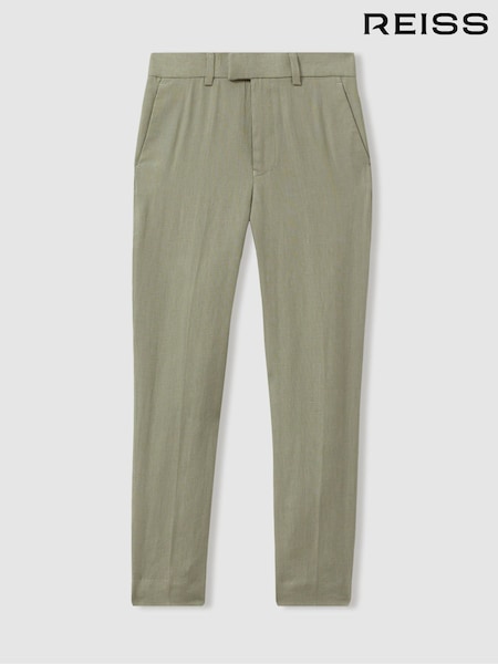 Reiss Apple Kin Junior Slim Fit Linen Adjustable Trousers (B58416) | AED346
