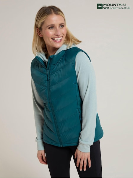 Синий - Mountain Warehouse Womens Turbine Hybrid Padded Gilet (B58441) | €53