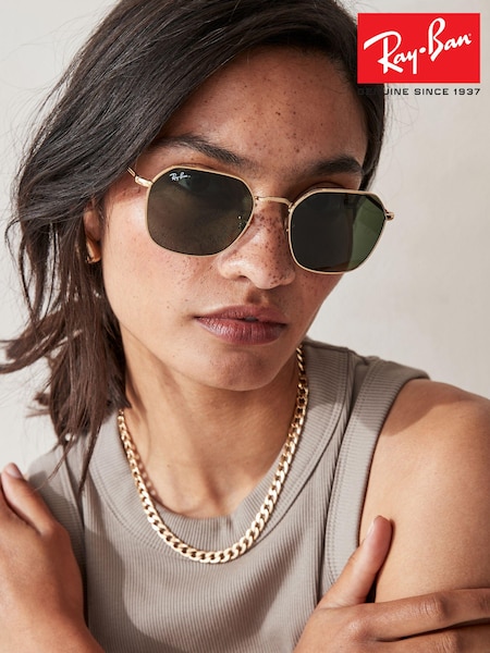 Ray-Ban Gold Tone Bain Bridge Rb3735 Pillow Sunglasses (B58479) | €209