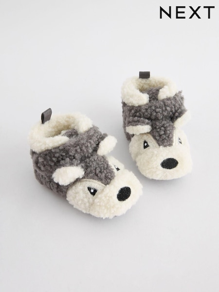 Harmaa - Touch Fastening Character Baby Booties (0-2mths) (B58540) | €14