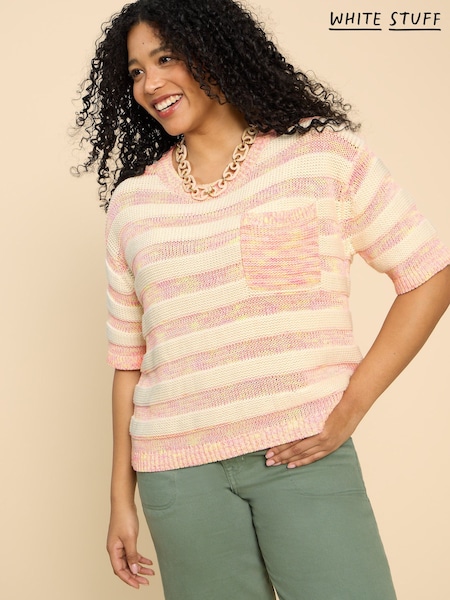White Stuff Orange Terry Knitted T-Shirt (B58547) | €27