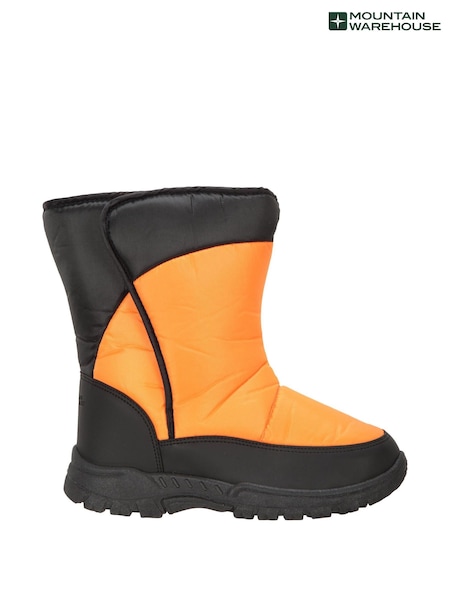 Mountain Warehouse Orange Caribou Kids Single Stripe Sherpa Lined Adaptive Snow Boots (B58741) | AED175