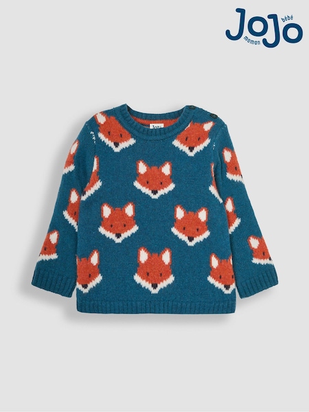 JoJo Maman Bébé Teal Fox Jumper (B58836) | €45